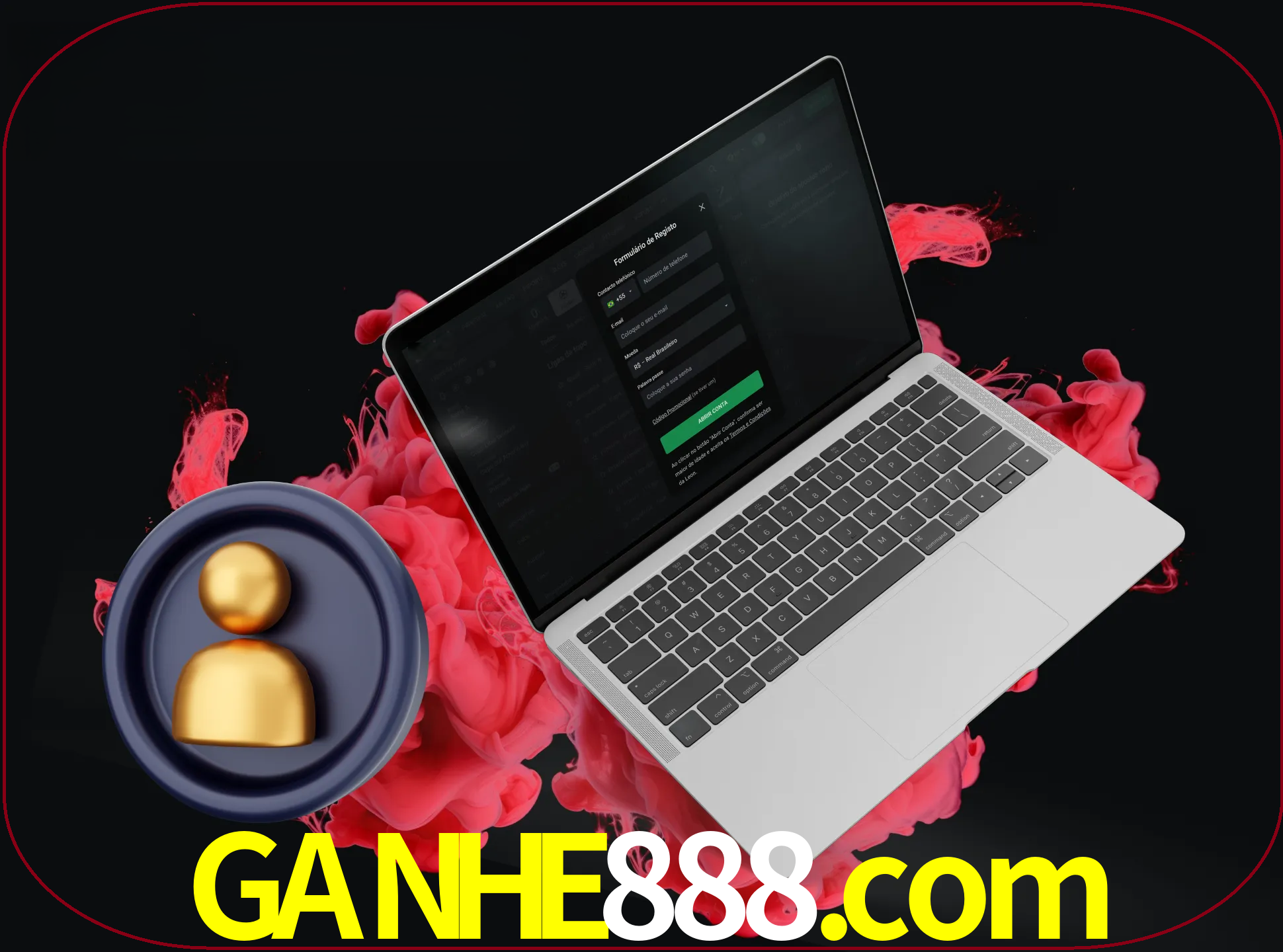 No cabeçalho do site ganhe888, clique no botão que o levará a um formulário especial onde terá de introduzir as suas informações actuais.