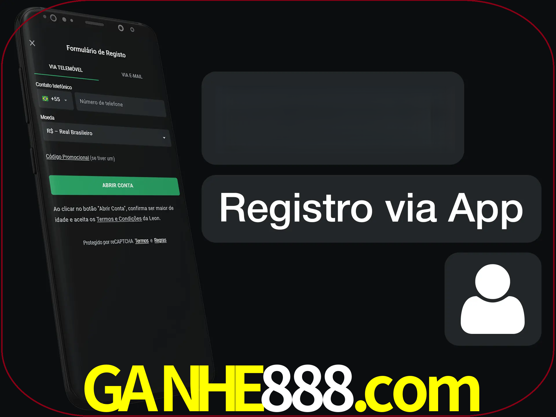 Registre-se com duas etapas usando o aplicativo.