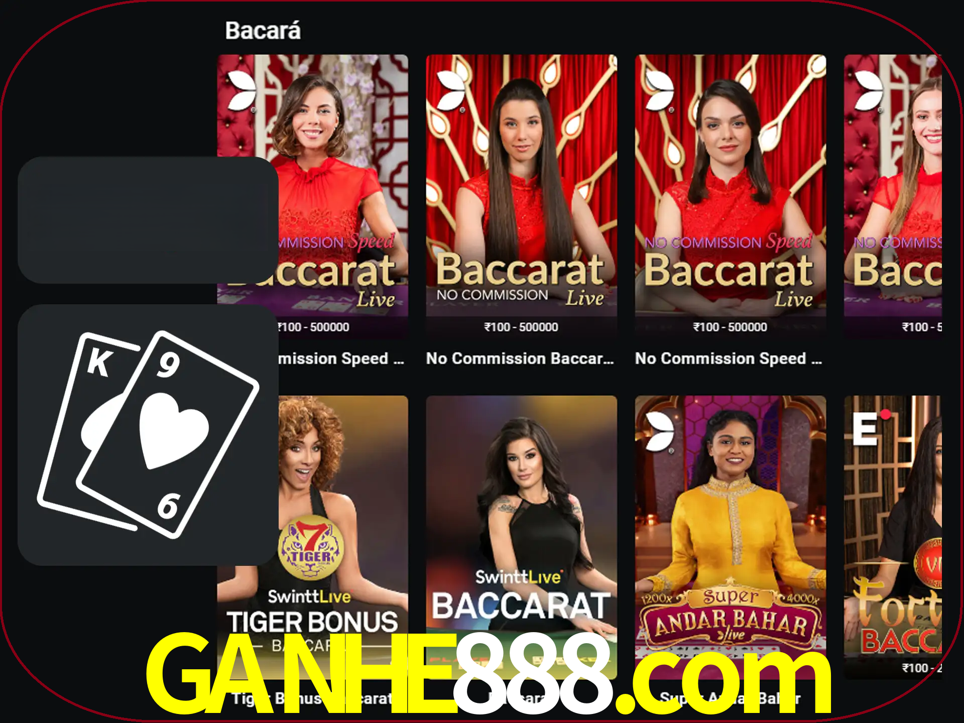 Ganhe muito dinheiro jogando jogos de bacará.