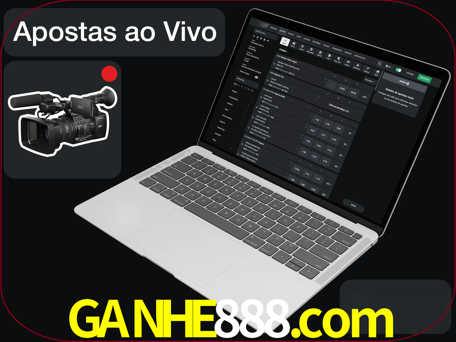 Aposte em formato ao vivo em nosso site.