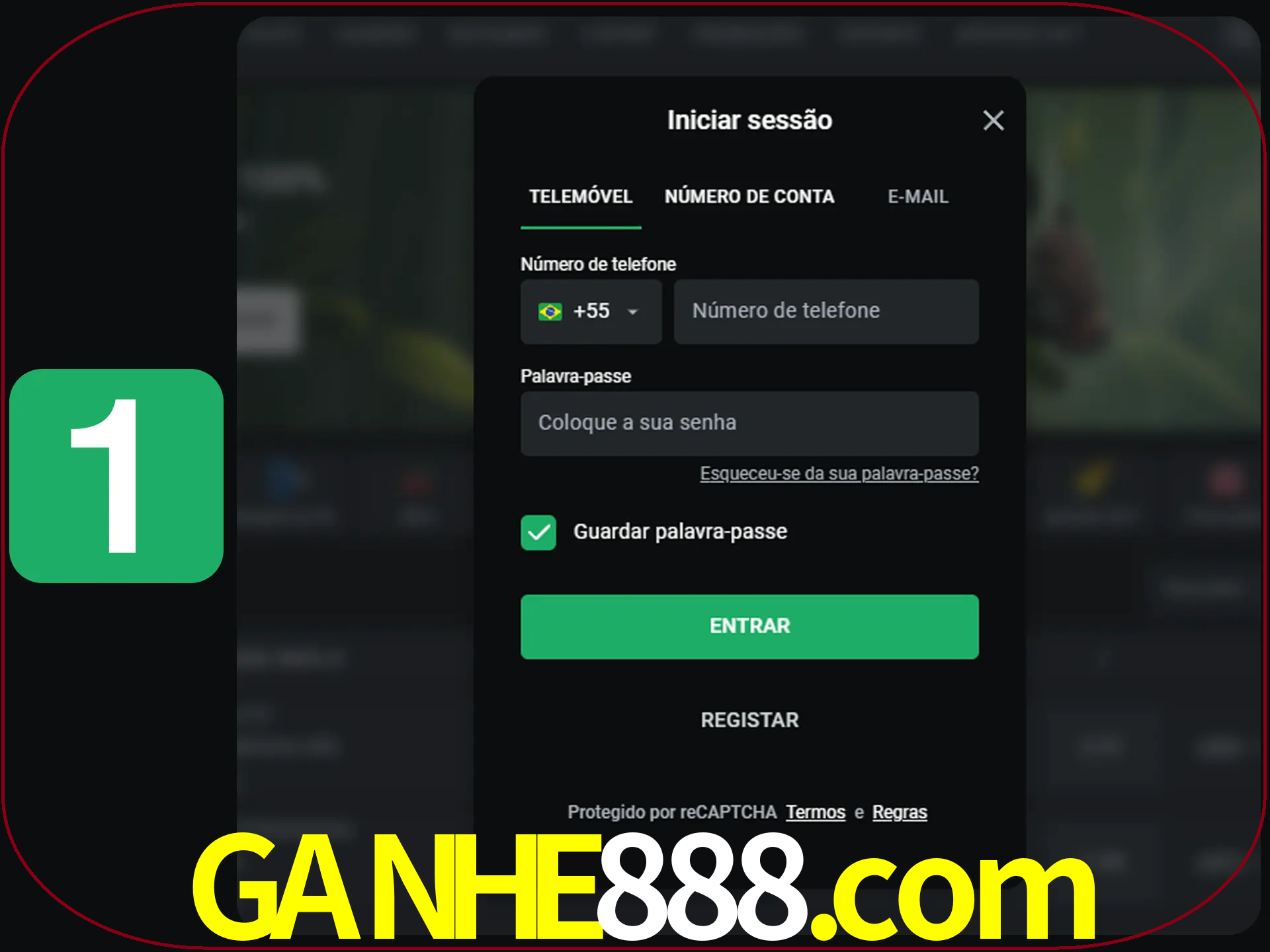 Clique no botão Entrar.